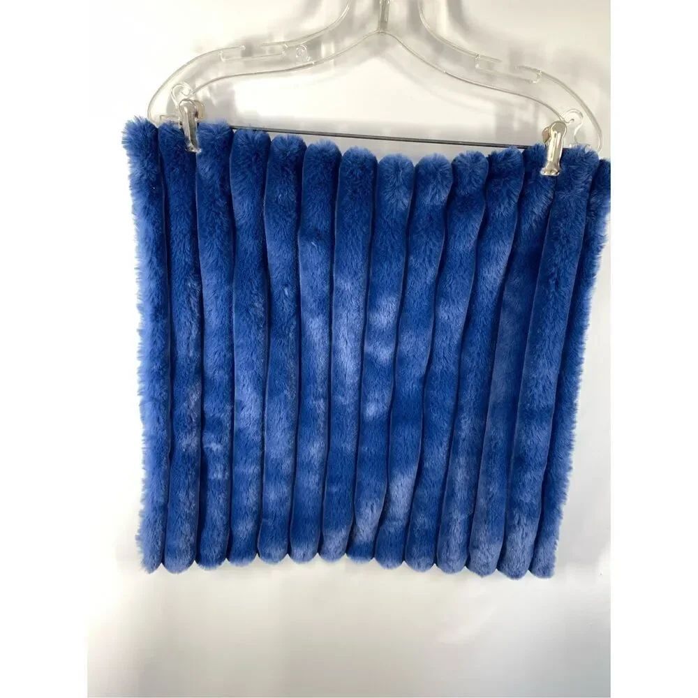 Royal Blue 2 Set Chenille Striped Pillowcases 18x18"